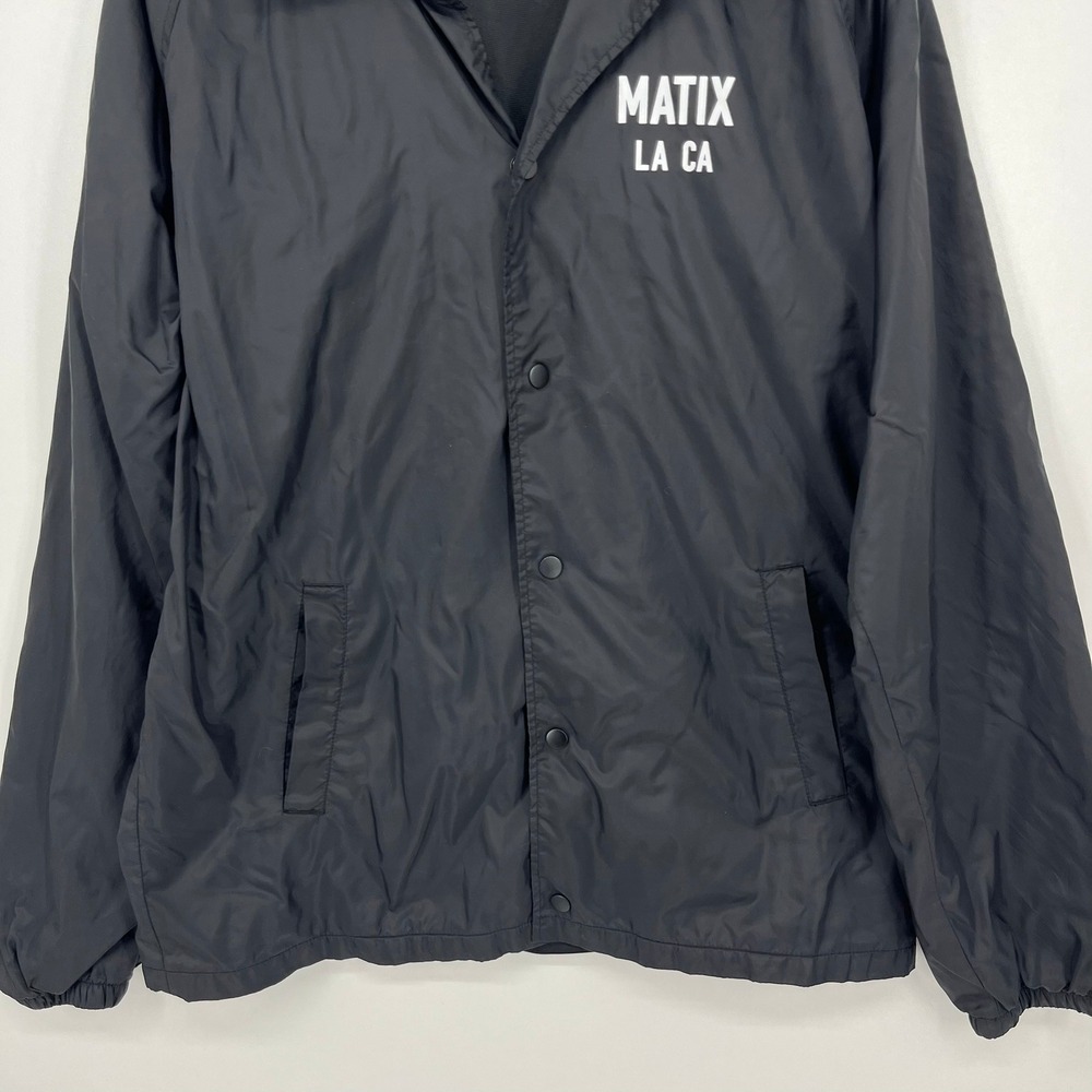 Matix Compton Surf Club LA Coaches Jacket Black Mens XL Nylon Snap Front - Picture 9 of 14